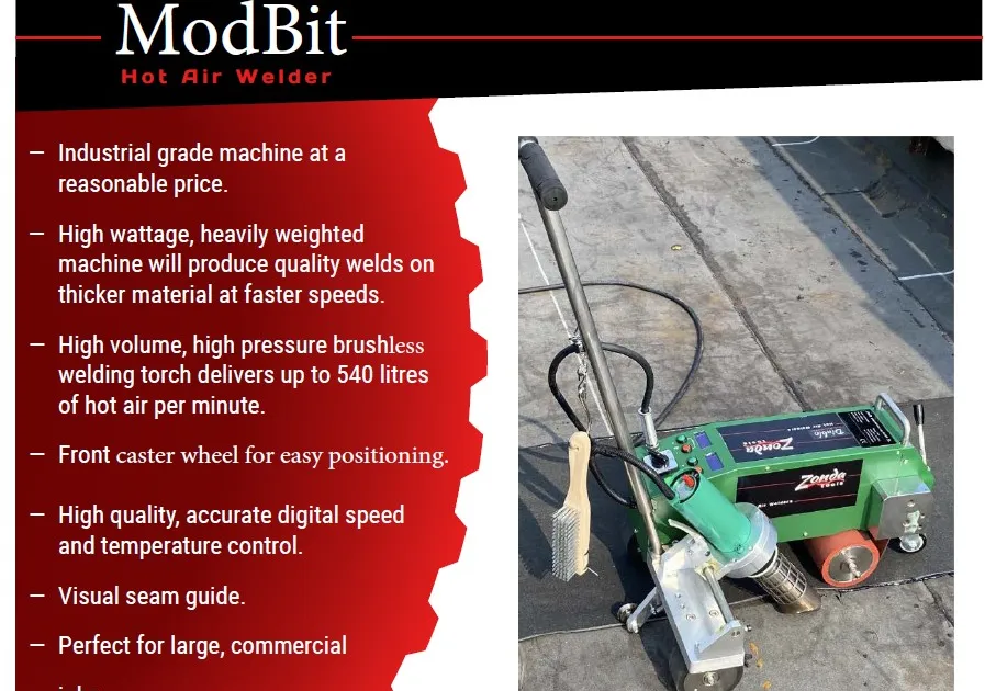 Zonda ModBit – Hot Air Welder commercial roofing welder